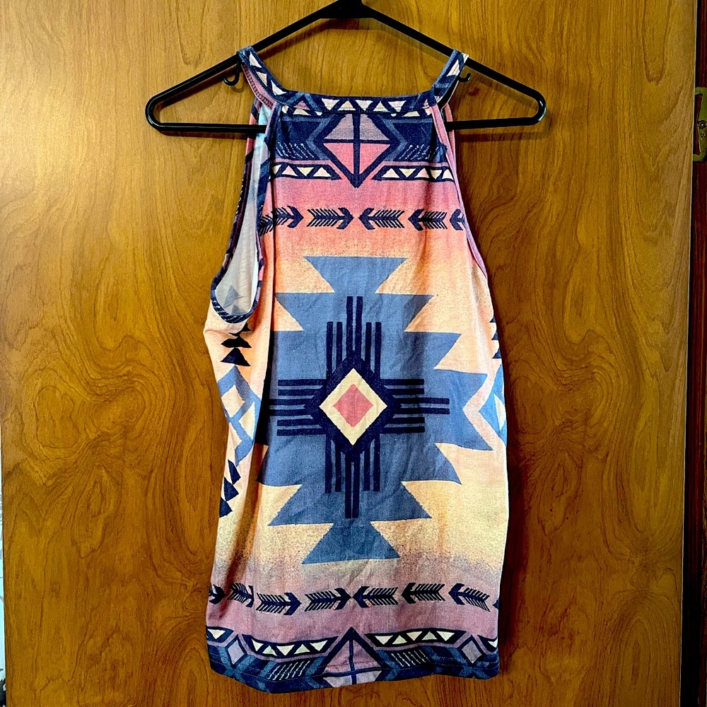 Western print womens tank